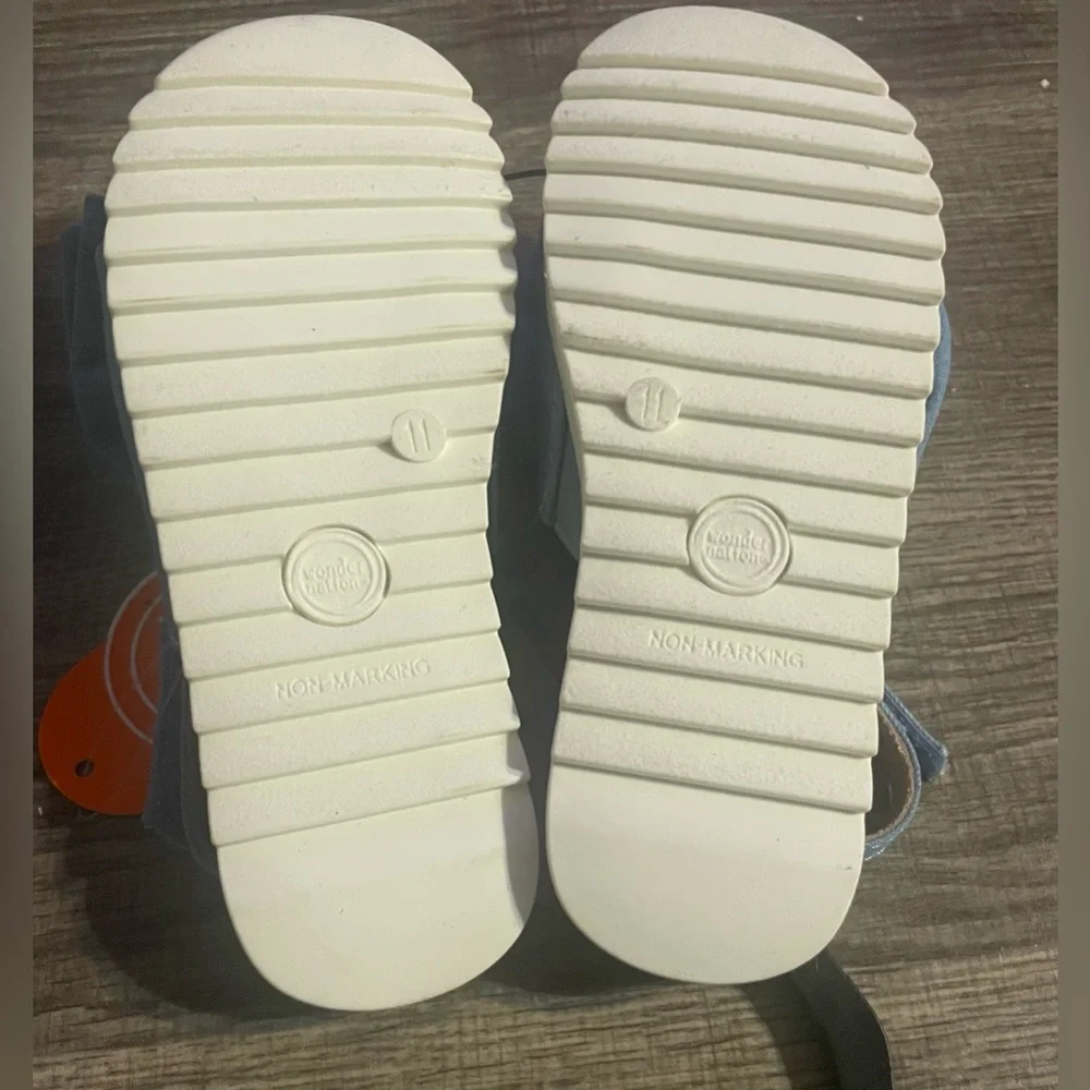 Wonder Nation Denim Toddler Sandals‎ with Bow! NWT! Size 11!